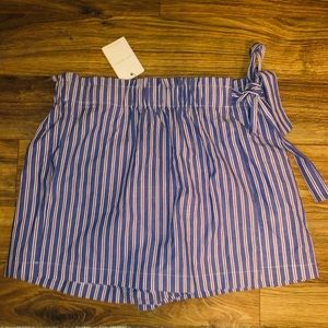 Blue and white striped skort